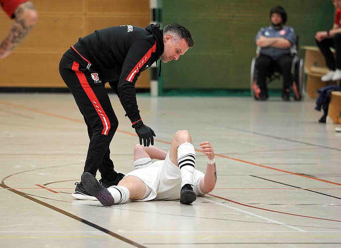 Therapist treating athlete